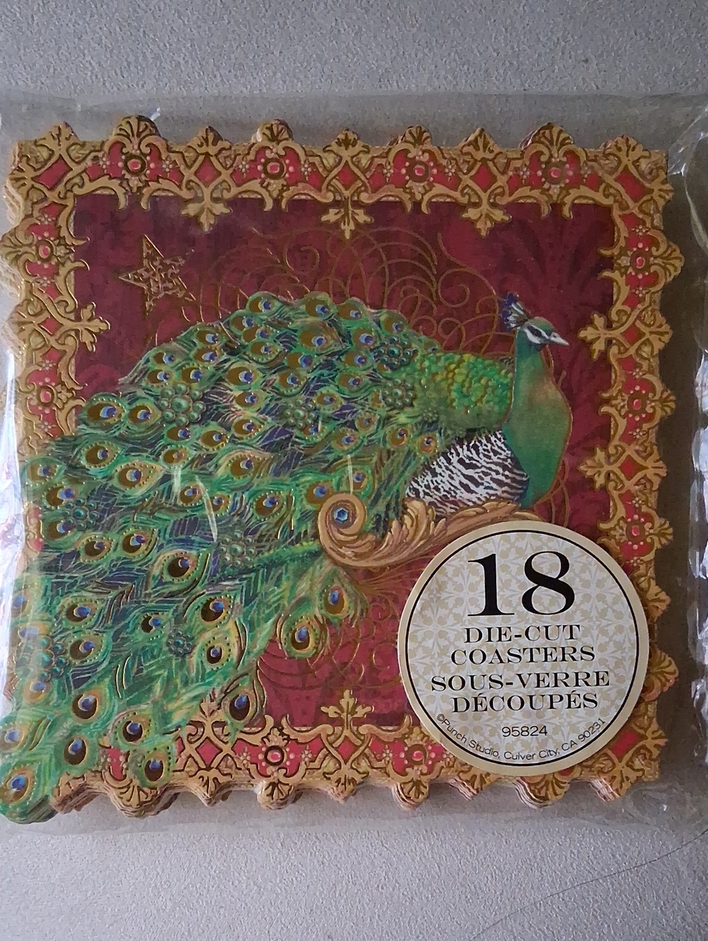 Die-Cut Peacock Coasters